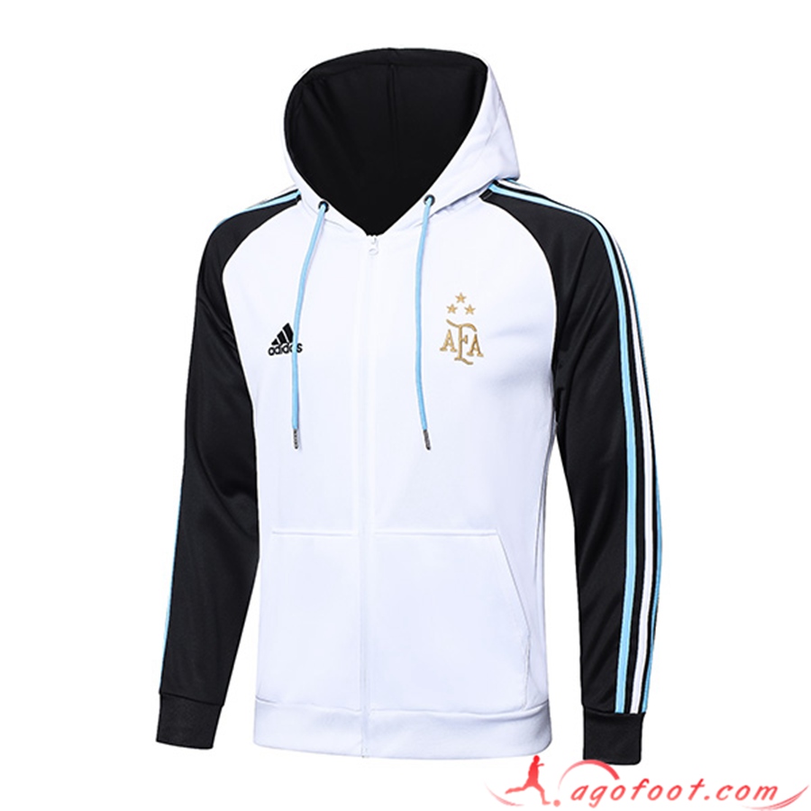 Veste A Capuche Argentin 3 Stars Blanc/Noir 2022/2023