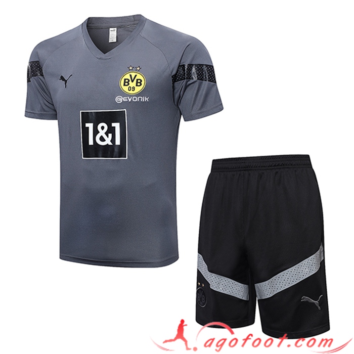 Ensemble Training T-Shirts + Shorts Dortmund Gris 2023/2023