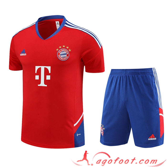 Ensemble Training T-Shirts + Shorts Bayern Munich Rouge 2023/2023