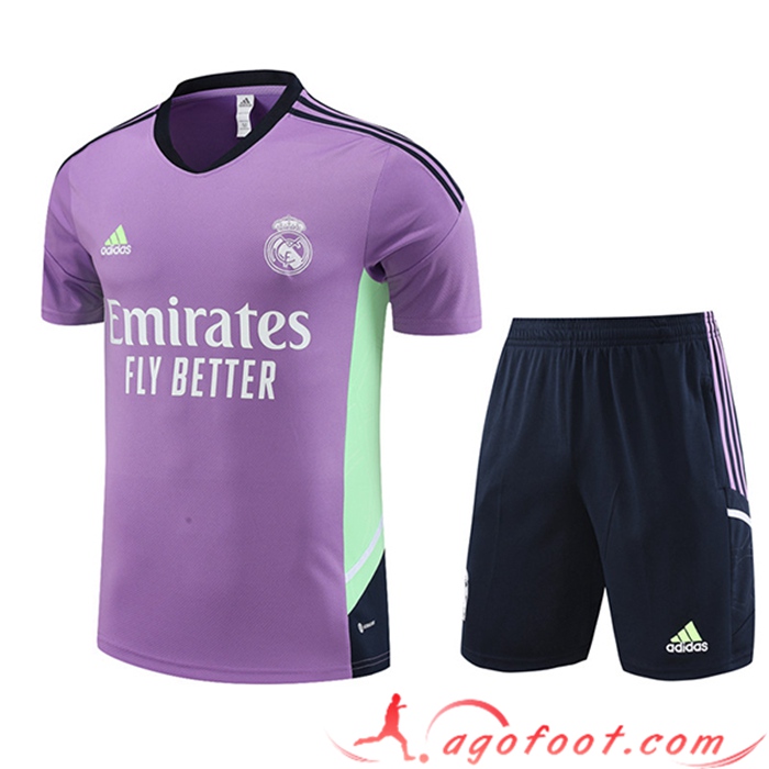 Ensemble Training T-Shirts + Shorts Real Madrid Pourpre 2023/2023