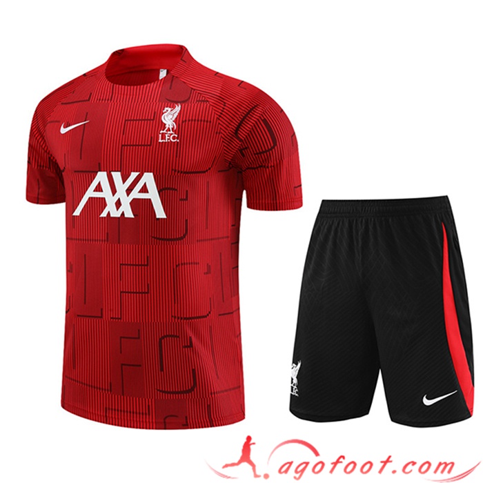 Ensemble Training T-Shirts + Shorts FC Liverpool Rouge 2023/2023