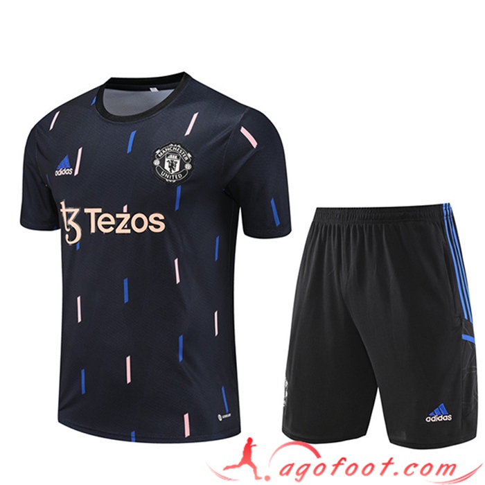 Ensemble Training T-Shirts + Shorts Manchester United Noir 2023/2023