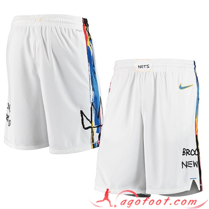 Shorts NBA Brooklyn Nets Blanc