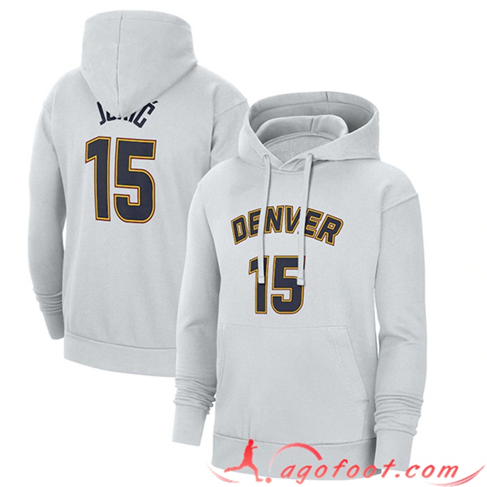 Sweatshirt Training Capuche Denver Nuggets Blanc 2023