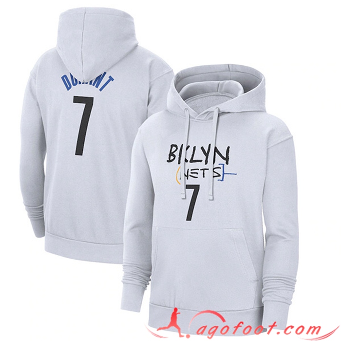 Sweatshirt Training Capuche Brooklyn Nets Blanc 2023