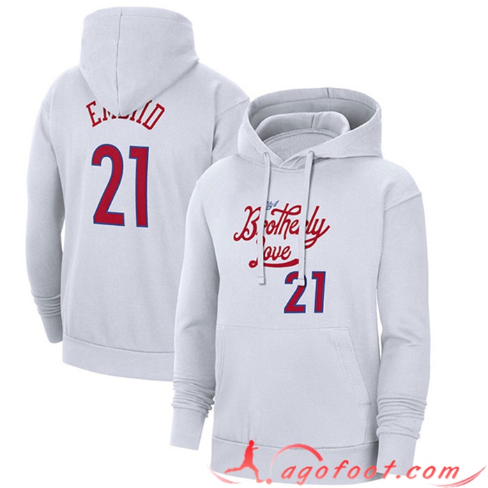 Sweatshirt Training Capuche Philadelphia 76ers Blanc 2023