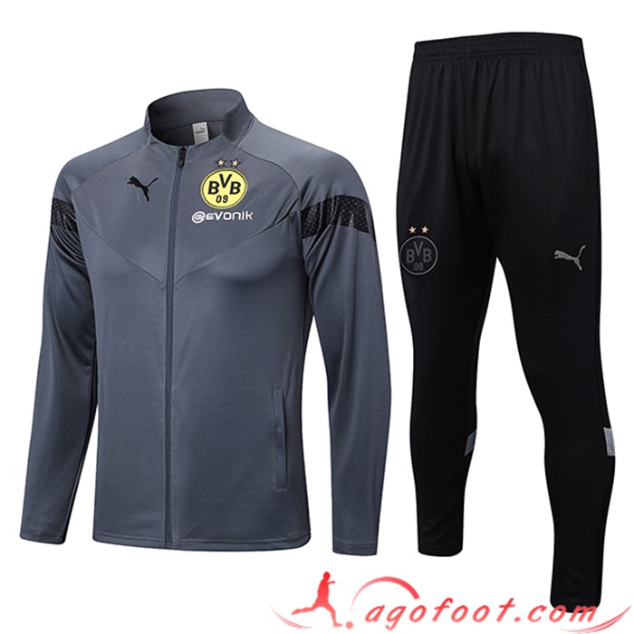 Ensemble Survetement de Foot - Veste Dortmund Gris 2023/2023