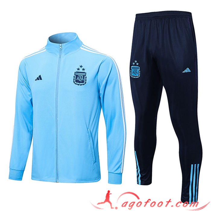 Ensemble Survetement de Foot - Veste Argentin 3 Stars Bleu Clair 2023/2023