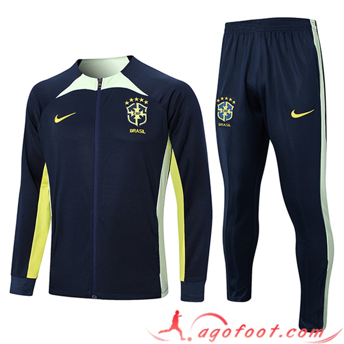 Ensemble Survetement de Foot - Veste Bresil Bleu Marine 2023/2023