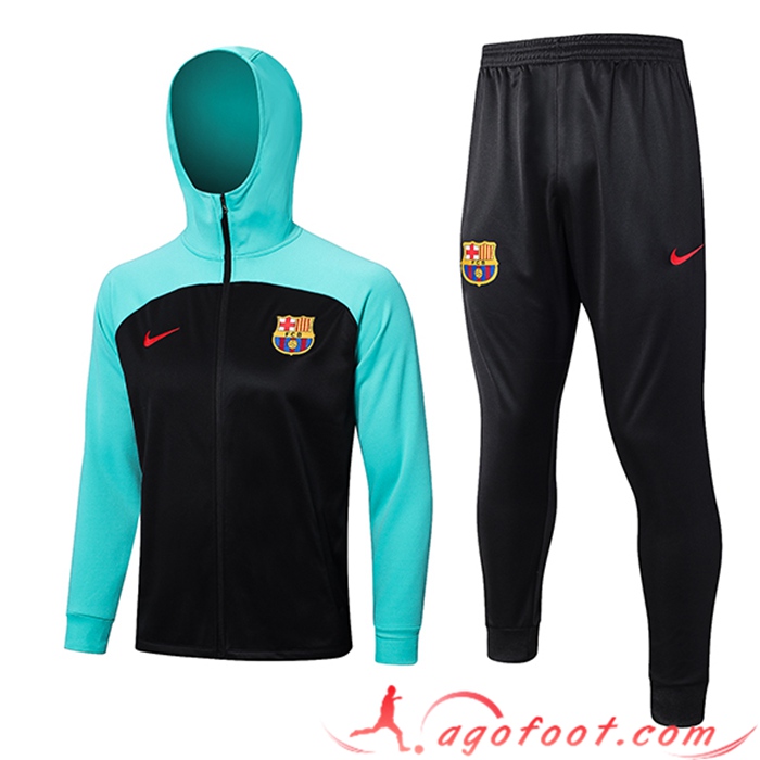 Ensemble Veste A Capuche Coupe-Vent FC Barcelone Noir/Bleu 2023/2023
