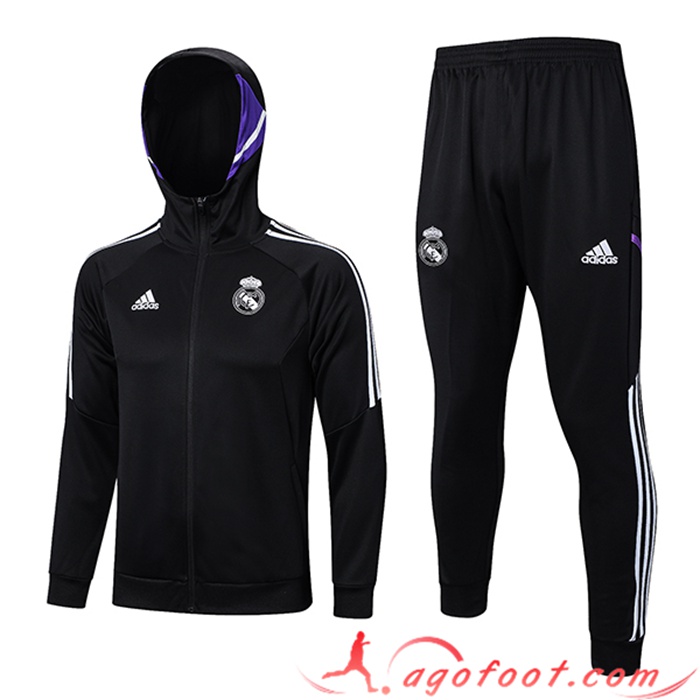 Ensemble Veste A Capuche Coupe-Vent Real Madrid Noir 2023/2023