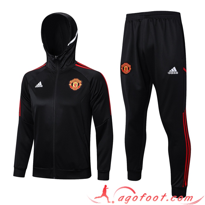 Ensemble Veste A Capuche Coupe-Vent Manchester United Noir 2023/2023