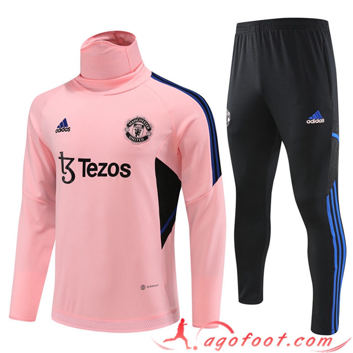 Ensemble Survetement de Foot Manchester United High Collar Rose 2023/2023