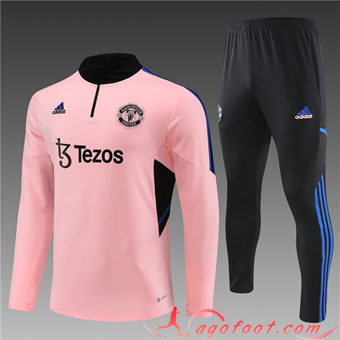 Ensemble Survetement de Foot Manchester United Enfant Rose 2023/2023