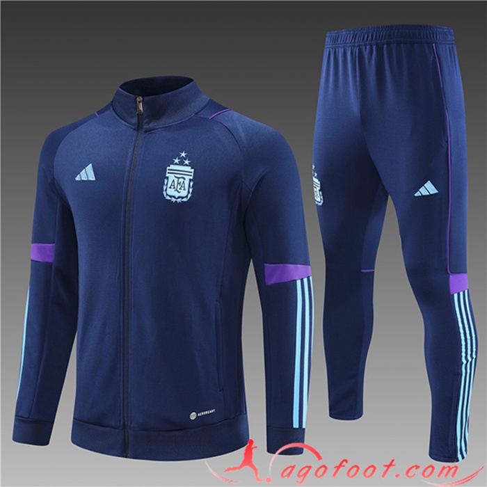 Ensemble Survetement de Foot - Veste Argentin Enfant Bleu Marine 2023/2023