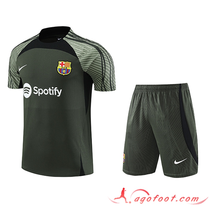 Ensemble Training T-Shirts + Shorts FC Barcelone Vert 2023/2024