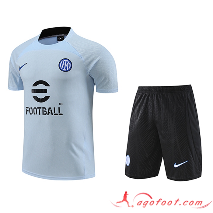 Ensemble Training T-Shirts + Shorts Inter Milan Bleu Clair 2023/2024