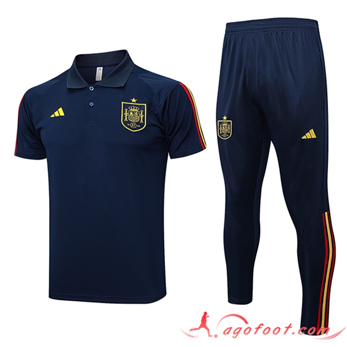 Ensemble Polo Foot Espagne Bleu Marine 2023/2024