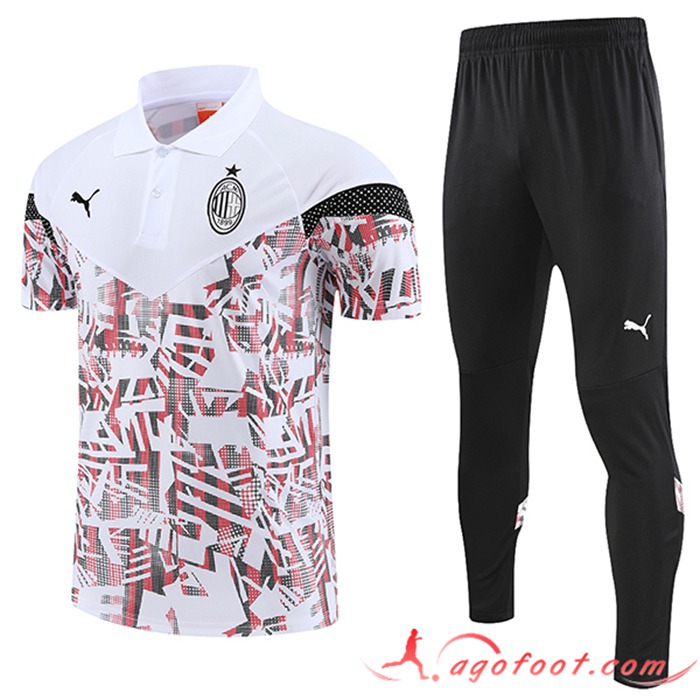 Ensemble Polo Foot Milan AC Blanc 2022/2023