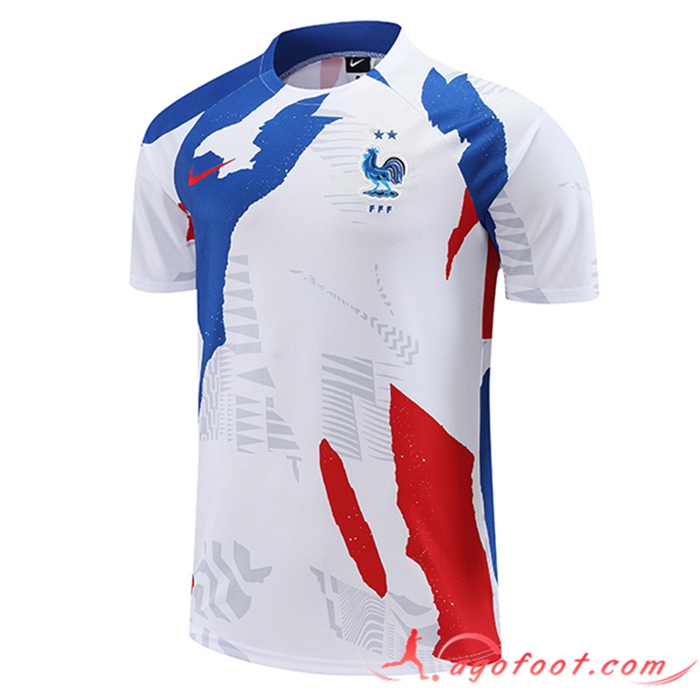 Training T-Shirts France Blanc/Rouge/Bleu 2023/2024
