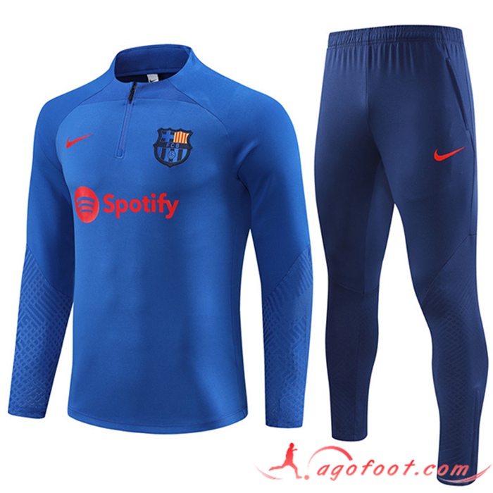 Ensemble Survetement de Foot FC Barcelone Bleu 2023/2024
