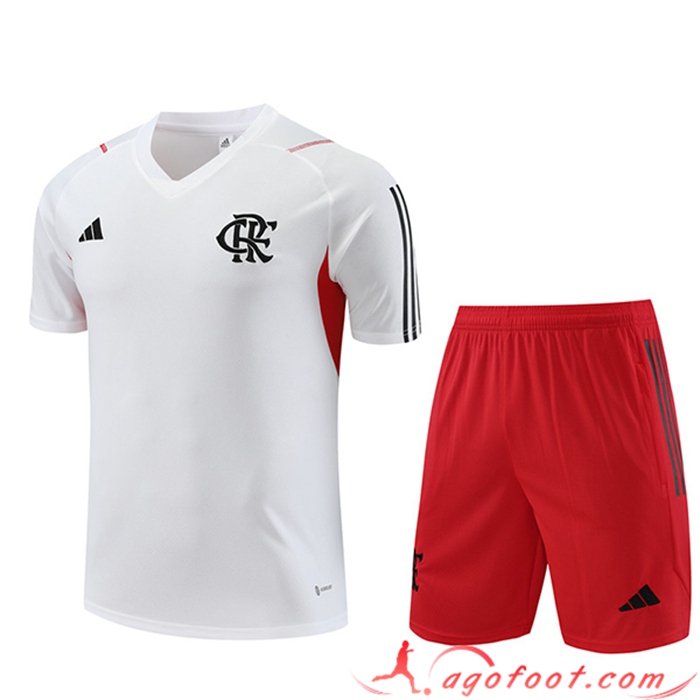 Ensemble Training T-Shirts + Shorts Flamenco Blanc 2023/2024