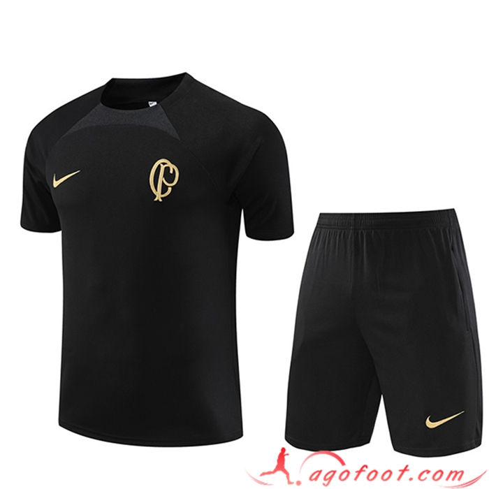Ensemble Training T-Shirts + Shorts Corinthians Noir 2023/2024