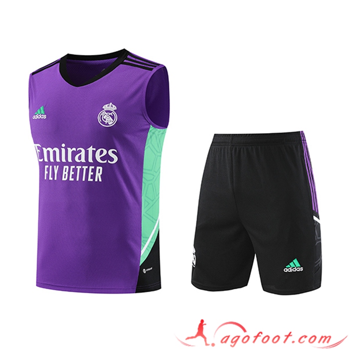 Ensemble Training Debardeur + Shorts Real Madrid Pourpre 2023/2024