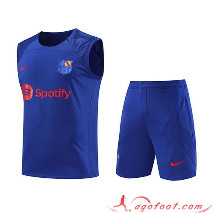Ensemble Training Debardeur + Shorts FC Barcelone Bleu 2023/2024