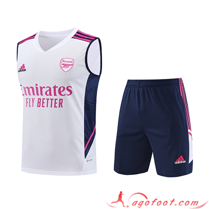 Ensemble Training Debardeur + Shorts Arsenal Blanc 2023/2024