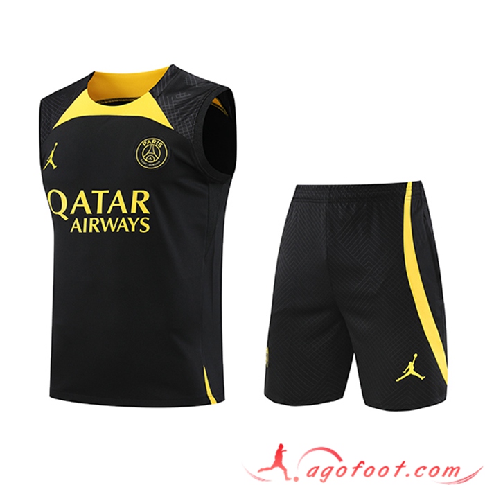 Ensemble Training Debardeur + Shorts PSG Jordan Noir 2023/2024