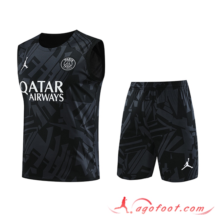Ensemble Training Debardeur + Shorts PSG Jordan Noir 2023/2024