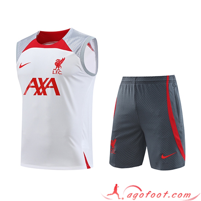 Ensemble Training Debardeur + Shorts FC Liverpool Blanc 2023/2024