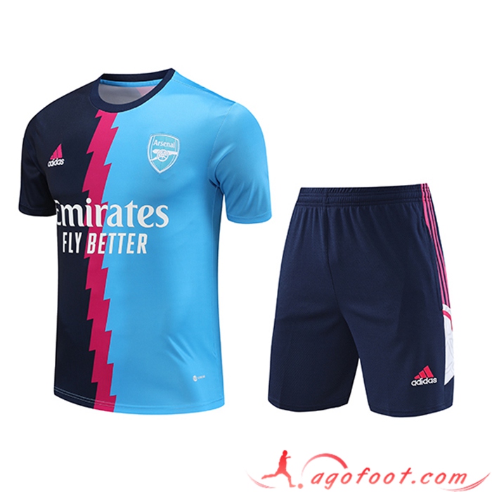 Ensemble Training T-Shirts + Shorts Arsenal Bleu 2023/2024