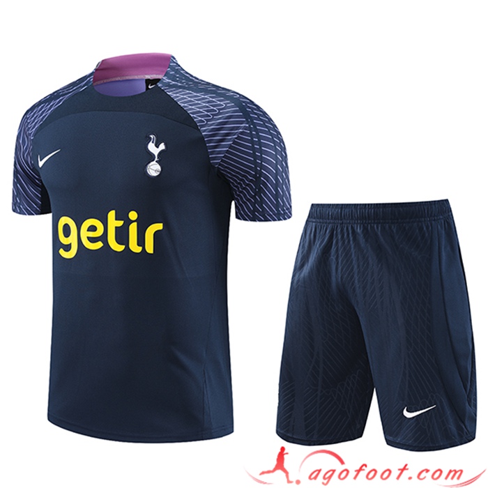 Ensemble Training T-Shirts + Shorts Tottenham Hotspur Bleu Marine 2023/2024