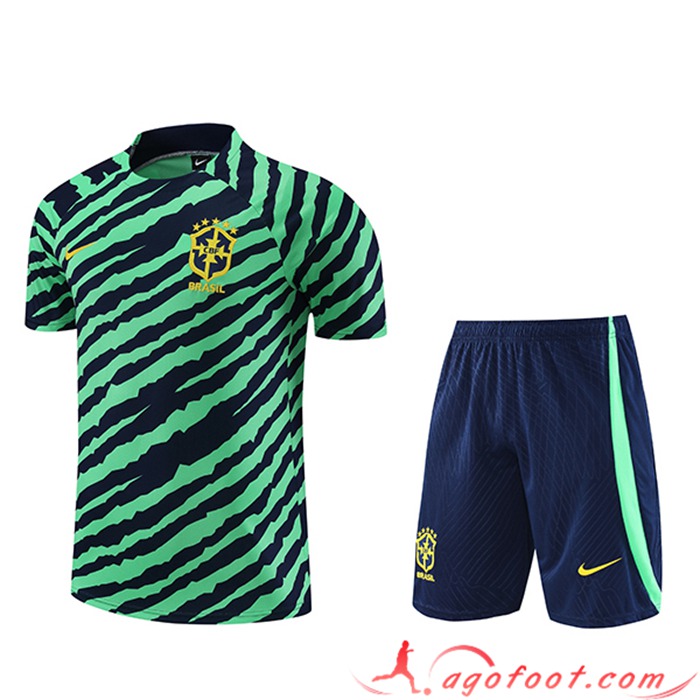 Ensemble Training T-Shirts + Shorts Bresil Vert 2023/2024