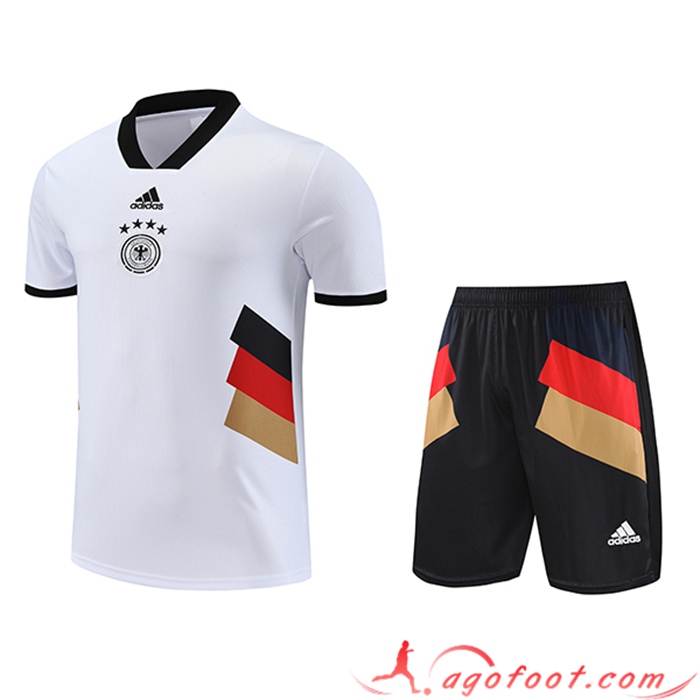 Ensemble Training T-Shirts + Shorts Allemagne Blanc 2023/2024