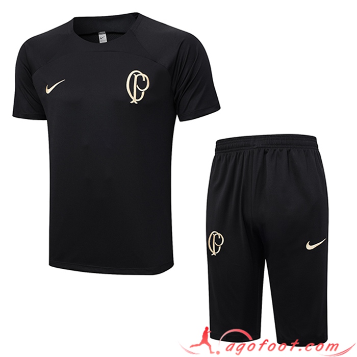 Ensemble Training T-Shirts + Shorts Corinthians Noir 2023/2024
