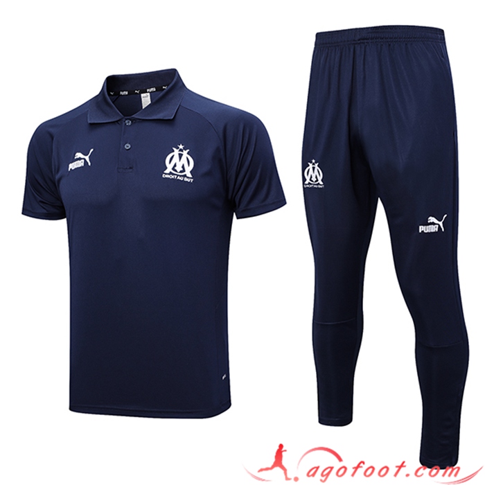 Ensemble Polo Foot Marseille Bleu Marine 2023/2024
