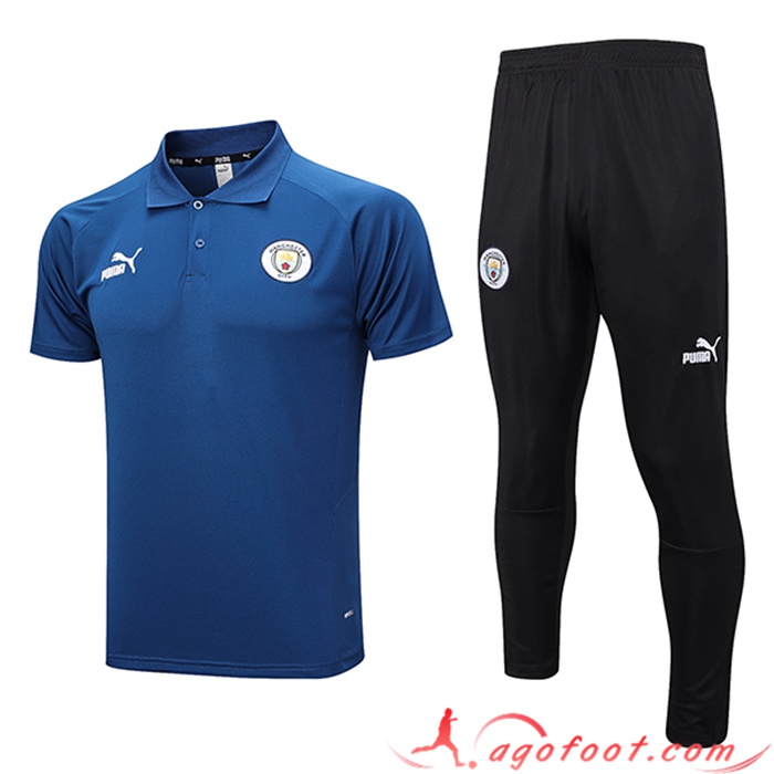 Ensemble Polo Foot Manchester City Bleu Marine 2023/2024