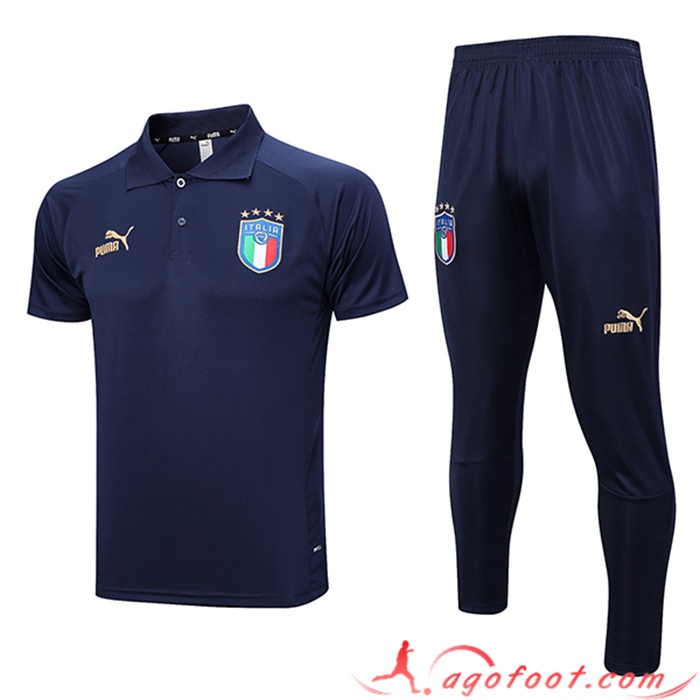 Ensemble Polo Foot Italie Bleu Marine 2023/2024