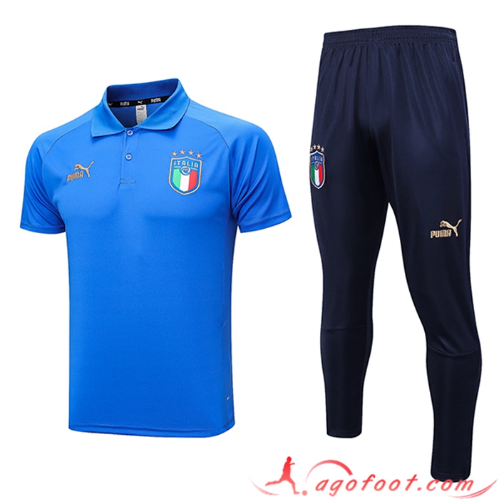 Ensemble Polo Foot Italie Bleu 2023/2024