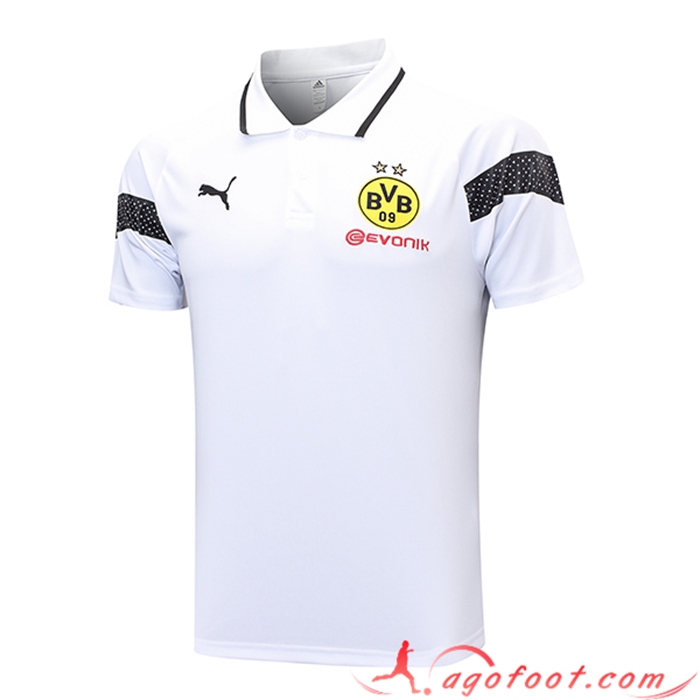Polo Foot Dortmund Blanc 2023/2024