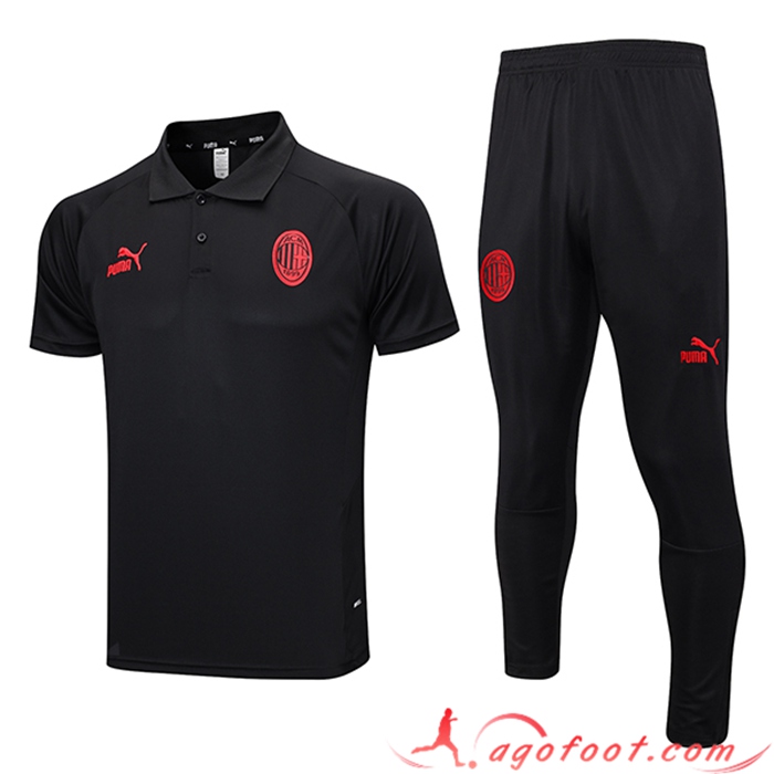 Ensemble Polo Foot Milan AC Noir 2023/2024
