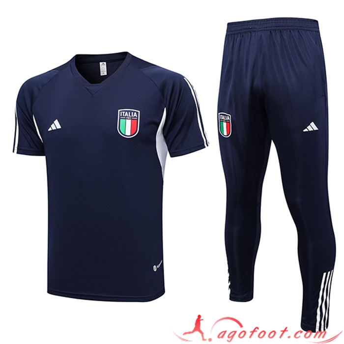Ensemble Polo Foot Italie Bleu Marine 2023/2024