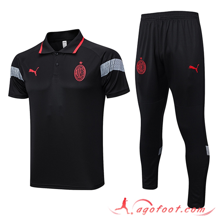 Ensemble Polo Foot Milan AC Noir 2023/2024