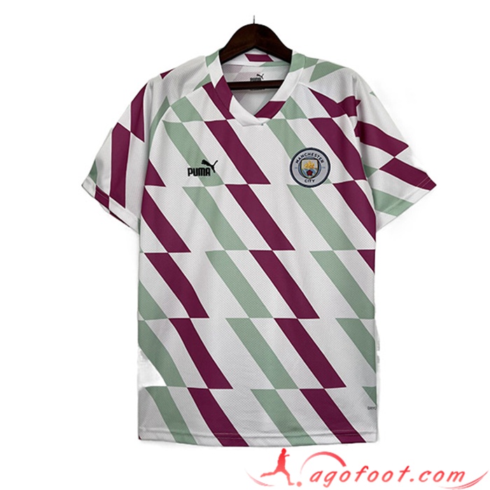Training T-Shirts Manchester City Blanc/Pourpre/Vert 2023/2024