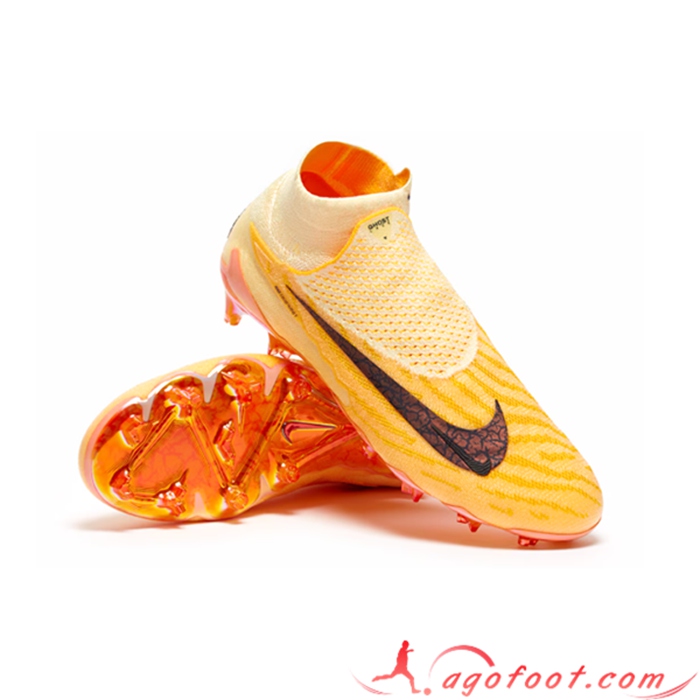 Nike Chaussures de Foot Phantom GX High Gang Elite DF Link FG Orange