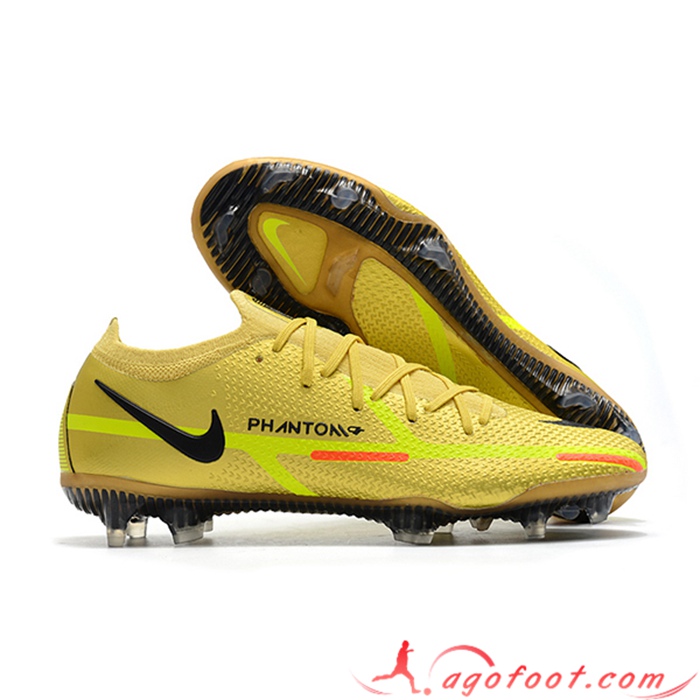 Nike Chaussures de Foot Phantom GT2 Low Gang Elite FG Jaune