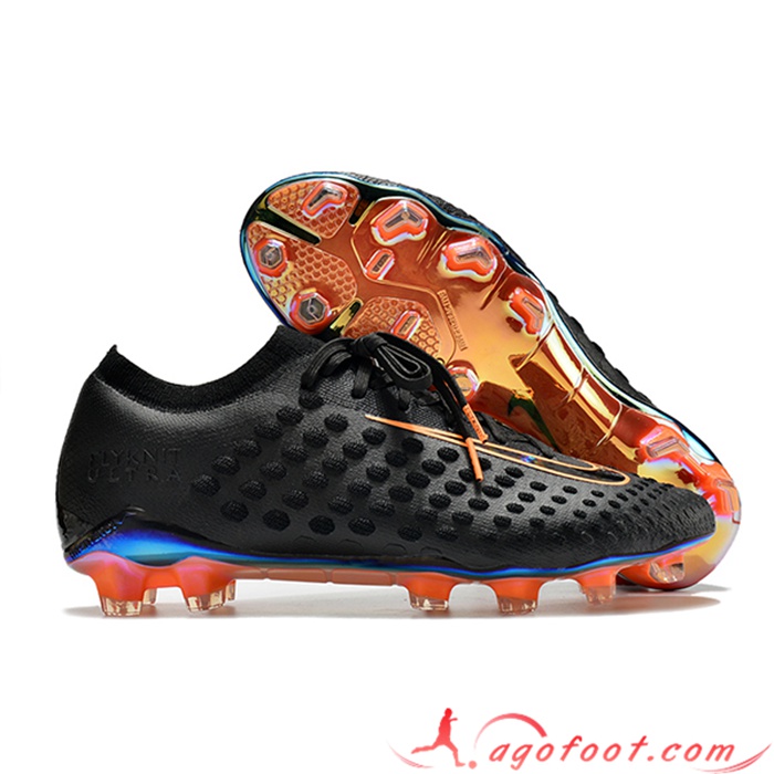 Nike Chaussures de Foot Phantom Ultra Venom FG Noir/Orange
